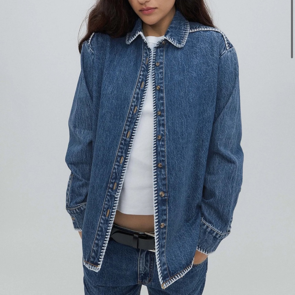 Still Here Denim Button Down